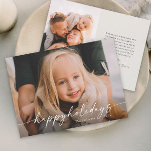 Cartes Pour Fêtes Annuelles Simple Photo de Script Manuscrit