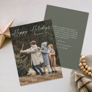 Cartes Pour Fêtes Annuelles Simple Photo de Script Manuscrit Joyeux