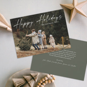Cartes Pour Fêtes Annuelles Simple Photo de Script Manuscrit Joyeux