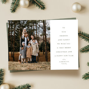 Cartes Pour Fêtes Annuelles Simple photo de type sapin de Noël vert classique