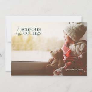 Cartes Pour Fêtes Annuelles Simple Photo Élégant   Vert