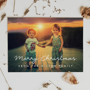 Cartes Pour Fêtes Annuelles Simple Photo personnalisée Joyeux Noël