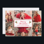 Cartes Pour Fêtes Annuelles Simple photo rouge Collage moderne Noël<br><div class="desc">Carte moderne de Noël photo avec une mise en page simple avec un collage de six de vos photos de famille préférées. Au milieu se trouve le salut "Joyeux Noël" dans un élégant script en rouge sur un arrière - plan blanc. Le dos a votre message personnalisé.</div>