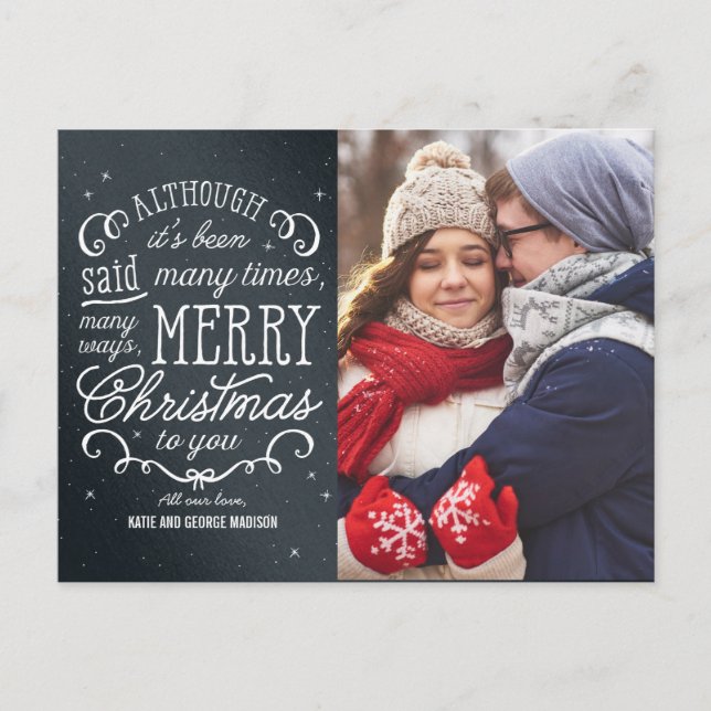 Cartes Pour Fêtes Annuelles Simple phrase Editable Color Holiday Photo Card (Devant)