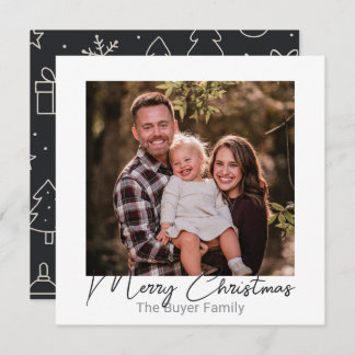 Cartes Pour Fêtes Annuelles Simple Pleasures One Photo Doodle Christmas Card