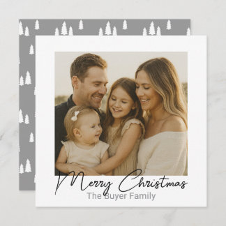 Cartes Pour Fêtes Annuelles Simple Pleasures One Photo Gray Christmas Card