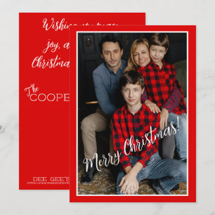 Cartes Pour Fêtes Annuelles Simple Portrait de Noël simple avec vœux