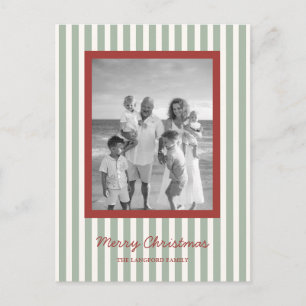 Cartes Pour Fêtes Annuelles Simple Rayures Photo Noël Moderne