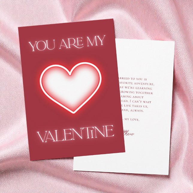 Cartes Pour Fêtes Annuelles Simple Red Heart Typography Valentine's Day (Simple Red Heart Typography Valentine's Day Holiday Card)