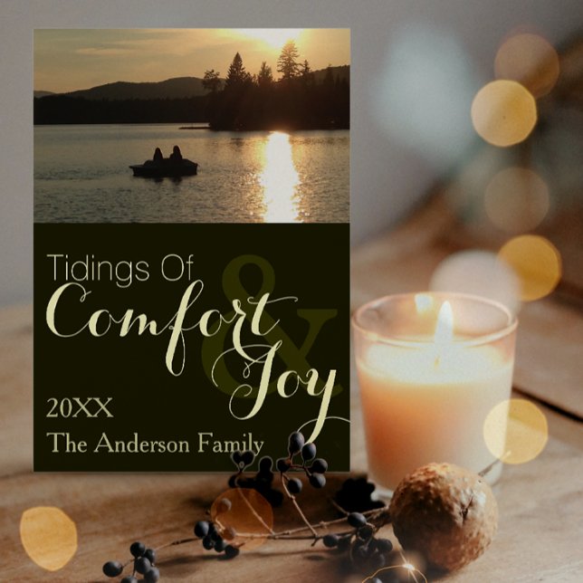 Cartes Pour Fêtes Annuelles Simple Rustic Lake Vacances ou Photo de Noël (Créateur téléchargé)