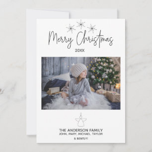 Cartes Pour Fêtes Annuelles Simple Rustic Star Angel Photo Joyeux Noël