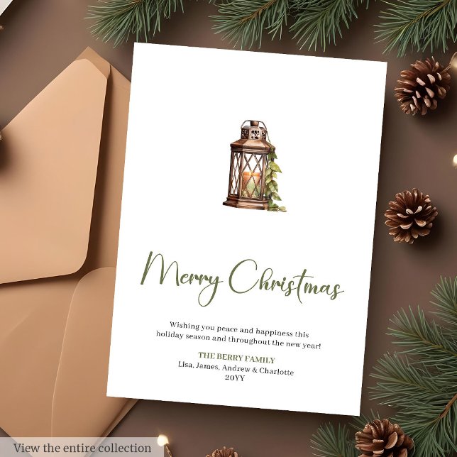 Cartes Pour Fêtes Annuelles Simple Sage Terracotta Christmas Greeting Card (Simple Sage Terracotta Christmas Greeting Card

)