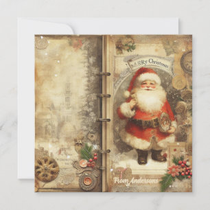 Cartes Pour Fêtes Annuelles Simple Santa Claus classique minimaliste