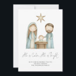 Cartes Pour Fêtes Annuelles Simple Scène De Nativité Tout Est Calme Photo<br><div class="desc">Simple Scène De Nativité Tout Est Calme Carte De Vacances. Disponible numériquement et imprimé. Une aquarelle minime illustrant Marie, Joseph et bébé Jésus et une ligne du carol Silent Night dans un élégant scénario sur un arrière - plan blanc pour une atmosphère contemporaine. Personnalisez facilement votre salutation et vos noms...</div>