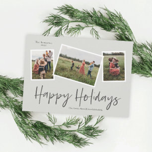 Cartes Pour Fêtes Annuelles Simple Script Joyeuses Fêtes 3 Collage de Photos