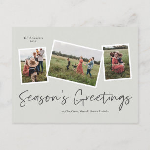 Cartes Pour Fêtes Annuelles Simple Script Vœux de saison 3 Photo