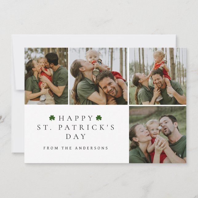 Cartes Pour Fêtes Annuelles Simple shamrock saint Patrick's Day 4 Photo (Devant)