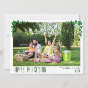 Cartes Pour Fêtes Annuelles Simple St. patrick jour photo de famille Shamrock