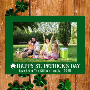 Cartes Pour Fêtes Annuelles Simple St. patrick jour photo de famille Shamrock