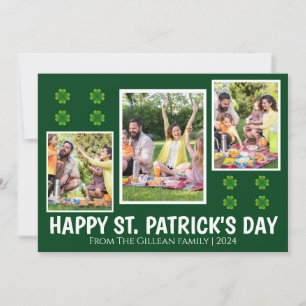 Cartes Pour Fêtes Annuelles Simple St. patrick jour photo de famille Shamrock