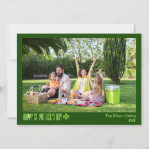 Cartes Pour Fêtes Annuelles Simple St. patrick jour photo de famille Shamrock