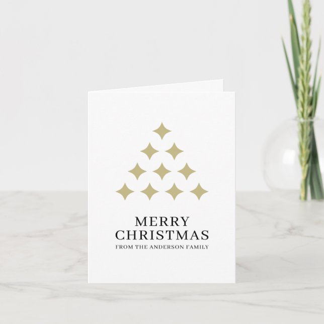 Cartes Pour Fêtes Annuelles Simple star tree white Merry Christmas  (Devant)