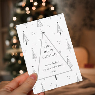 Cartes Pour Fêtes Annuelles Simple très joyeux sapin de Noël plat