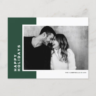 Cartes Pour Fêtes Annuelles Simple Typographie couleur verte Bloc photo