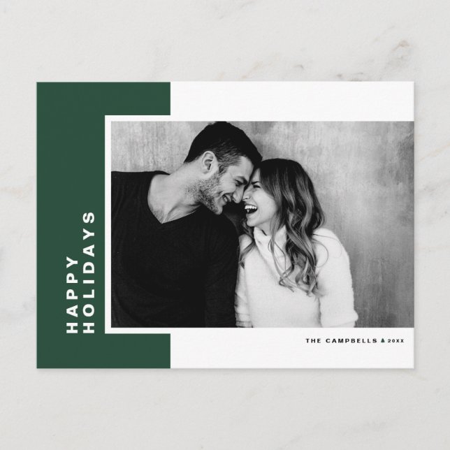 Cartes Pour Fêtes Annuelles Simple Typographie couleur verte Bloc photo (Devant)