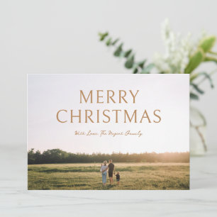 Cartes Pour Fêtes Annuelles Simple Typographie Gras Photo Noël Moderne