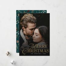 Simple Typographie Moderne 1 Photo Vert Noël