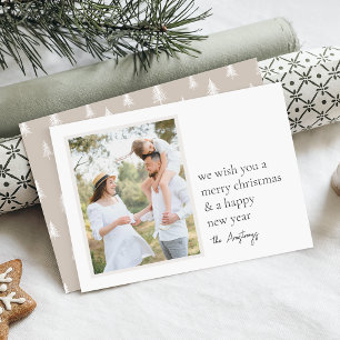 Cartes Pour Fêtes Annuelles Simple volonté Neutre Minimaliste Une Photo