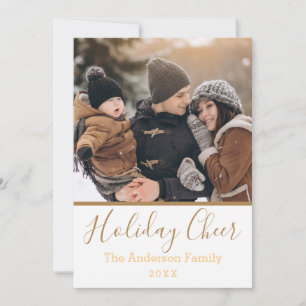 Cartes Pour Fêtes Annuelles Simple White Holiday Cheval Faux Gold Photo