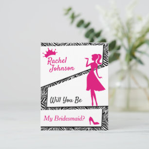 Cartes Pour Fêtes Annuelles Simple Zebra, Seras-Tu Ma Femme D'Accueil ?