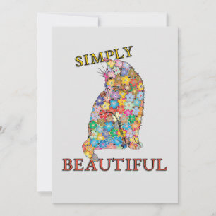 Cartes Pour Fêtes Annuelles Simplement Belle Fleurs Colorées Chat Aimer