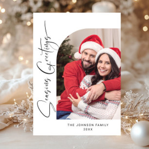 Cartes Pour Fêtes Annuelles Simplement élégant PHOTO Design Salutation de Noël