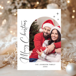 Cartes Pour Fêtes Annuelles Simplement élégant PHOTO Design Salutation de Noël