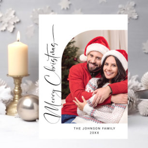 Cartes Pour Fêtes Annuelles Simplement élégant PHOTO Design Salutation de Noël