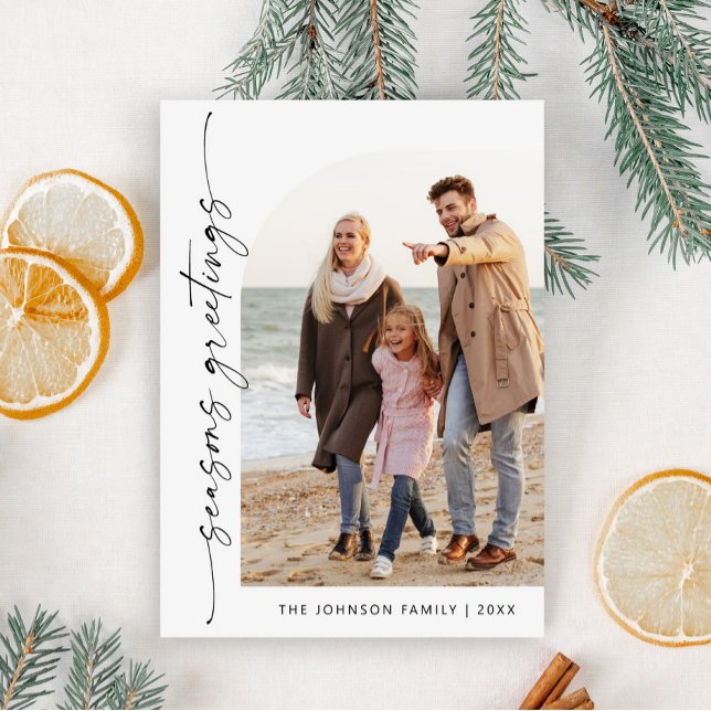 Cartes Pour Fêtes Annuelles Simplement élégant PHOTO Design Salutation de Noël (Créateur téléchargé)