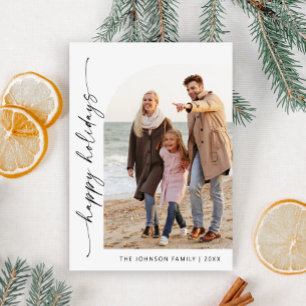 Cartes Pour Fêtes Annuelles Simplement élégant PHOTO Design Salutation de Noël