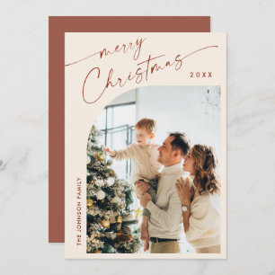 Cartes Pour Fêtes Annuelles Simplement élégant PHOTO Design Salutation de Noël