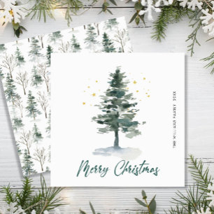 Cartes Pour Fêtes Annuelles Simplement élégant Pine Tree Noël Salutation