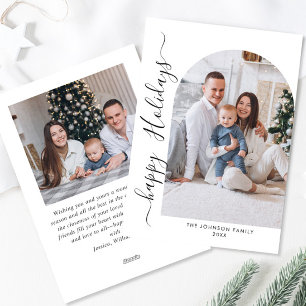 Cartes Pour Fêtes Annuelles Simplement élégant Stylish 2 PHOTO Noël Salutation