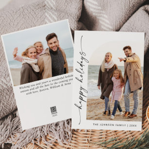 Cartes Pour Fêtes Annuelles Simplement élégant Stylish 2 PHOTO Noël Salutation