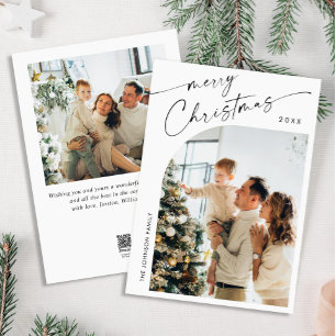 Cartes Pour Fêtes Annuelles Simplement élégant Stylish 2 PHOTO Noël Salutation