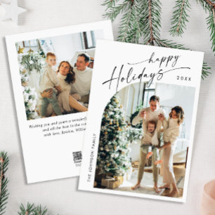 Cartes Pour Fêtes Annuelles Simplement élégant Stylish 2 PHOTO Noël Salutation
