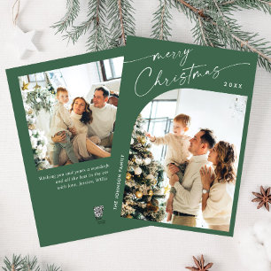 Cartes Pour Fêtes Annuelles Simplement élégant Stylish 2 PHOTO Noël Salutation