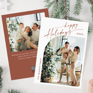 Cartes Pour Fêtes Annuelles Simplement élégant Stylish 2 PHOTO Noël Salutation