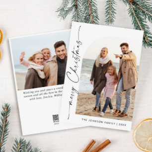 Cartes Pour Fêtes Annuelles Simplement élégant Stylish 2 PHOTO Noël Salutation