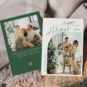 Cartes Pour Fêtes Annuelles Simplement élégant Stylish 2 PHOTO Noël Salutation